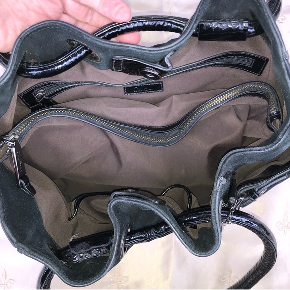 Cole Haan black suede satchel - Picture 7 of 8